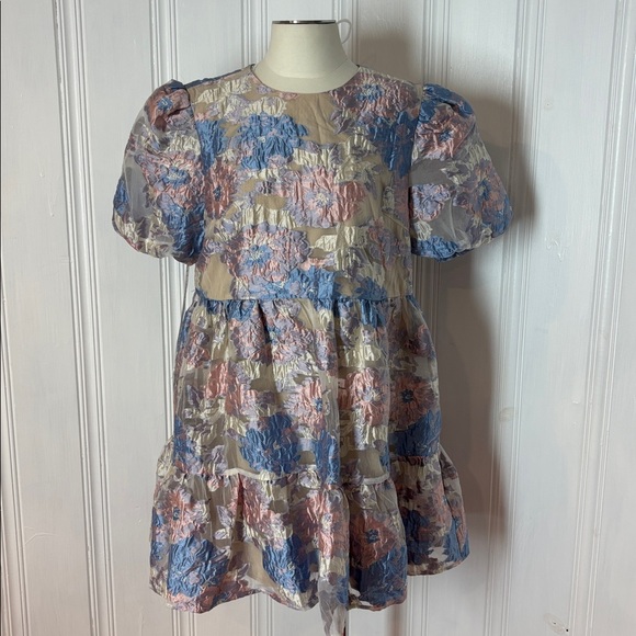 🌸 NWT Eliatt Floral Jacquard Babydoll Dress – XL 🌸 - Picture 5 of 14